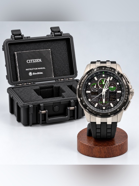 Citizen Other - Citizen Eco-Drive Skyhawk Radio-Controlled Watch with Case & Manual